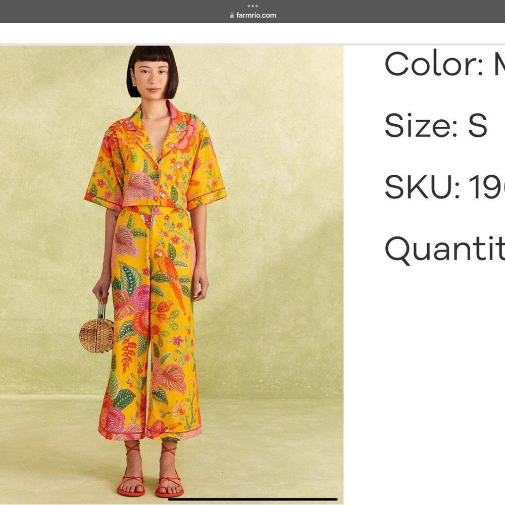 Farm Rio Yellow Macaw Bloom Lounge Set